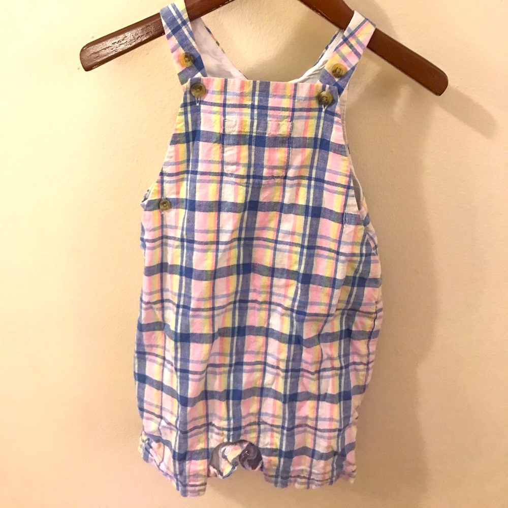 Janie and Jack Plaid Shortalls 18-24 months